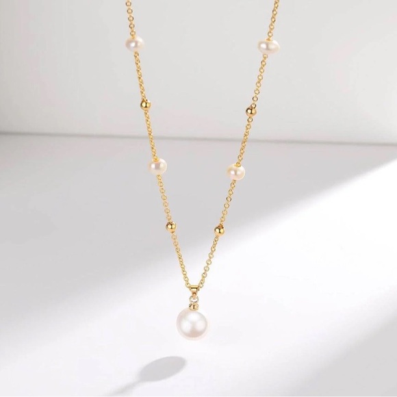 14k Gold Filled Freshwater Pearl Pendant Necklace - Picture 1 of 3
